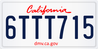 CA license plate 6TTT715