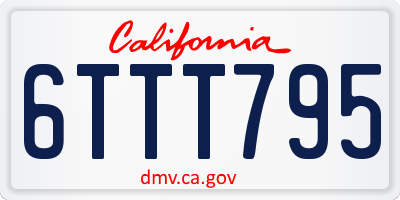CA license plate 6TTT795