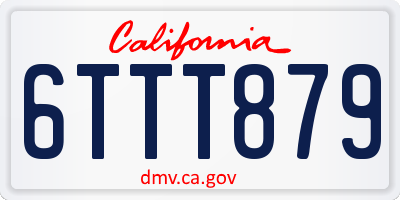 CA license plate 6TTT879