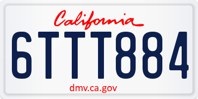 CA license plate 6TTT884