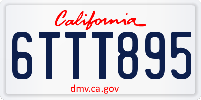 CA license plate 6TTT895