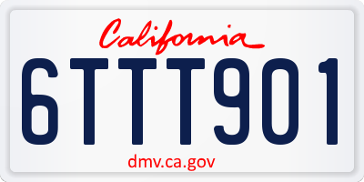 CA license plate 6TTT901