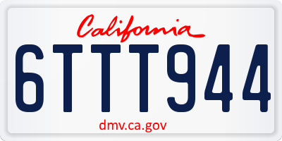 CA license plate 6TTT944