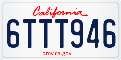 CA license plate 6TTT946