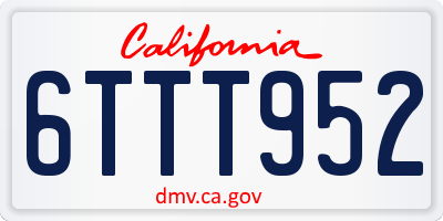 CA license plate 6TTT952
