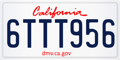 CA license plate 6TTT956