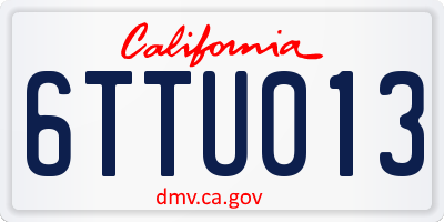 CA license plate 6TTU013