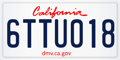 CA license plate 6TTU018