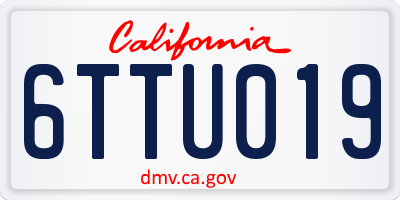 CA license plate 6TTU019
