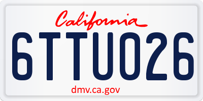 CA license plate 6TTU026