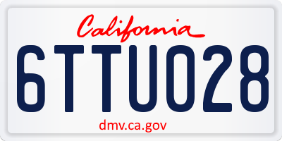 CA license plate 6TTU028