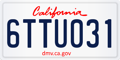 CA license plate 6TTU031