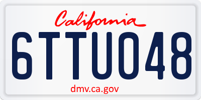 CA license plate 6TTU048