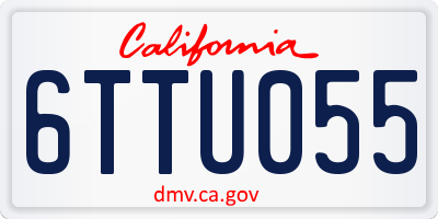 CA license plate 6TTU055