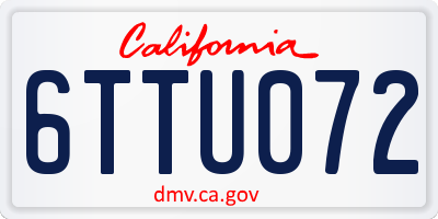 CA license plate 6TTU072