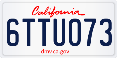 CA license plate 6TTU073