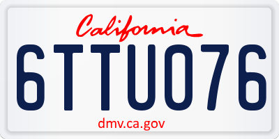 CA license plate 6TTU076