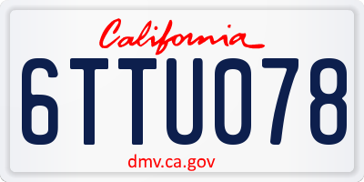 CA license plate 6TTU078