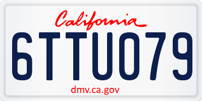 CA license plate 6TTU079