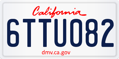 CA license plate 6TTU082