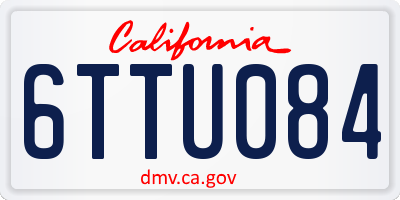 CA license plate 6TTU084
