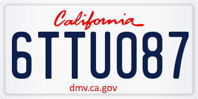 CA license plate 6TTU087