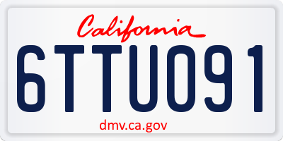 CA license plate 6TTU091