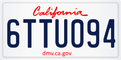 CA license plate 6TTU094