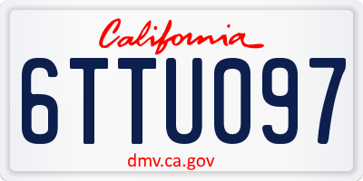 CA license plate 6TTU097