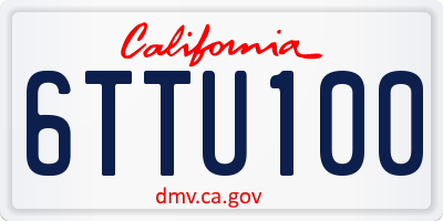 CA license plate 6TTU100