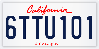 CA license plate 6TTU101