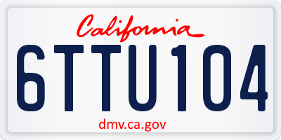 CA license plate 6TTU104