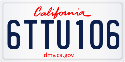 CA license plate 6TTU106