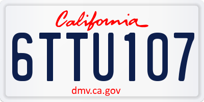 CA license plate 6TTU107