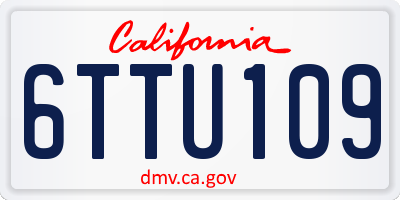 CA license plate 6TTU109