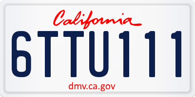 CA license plate 6TTU111