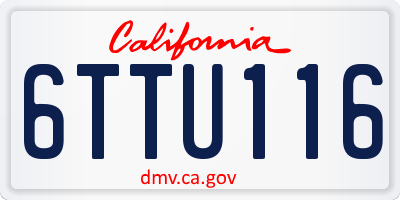 CA license plate 6TTU116