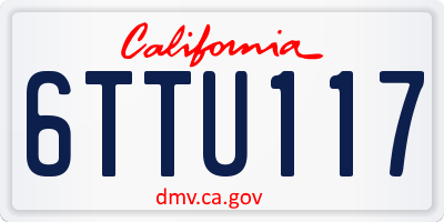 CA license plate 6TTU117