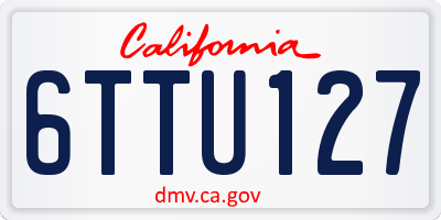 CA license plate 6TTU127