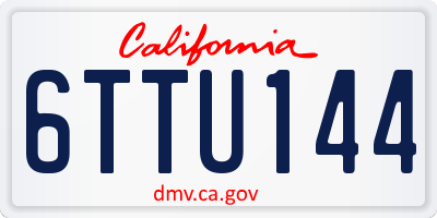 CA license plate 6TTU144