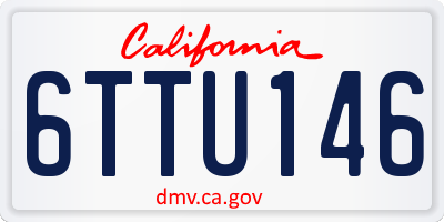 CA license plate 6TTU146