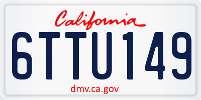 CA license plate 6TTU149