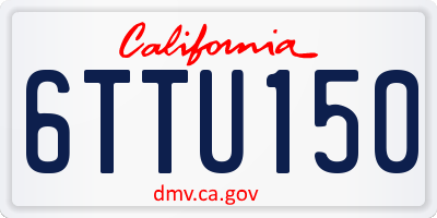 CA license plate 6TTU150