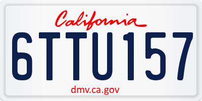 CA license plate 6TTU157