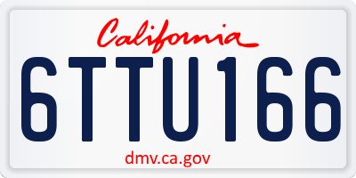 CA license plate 6TTU166