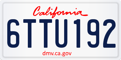 CA license plate 6TTU192