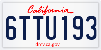 CA license plate 6TTU193