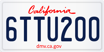 CA license plate 6TTU200