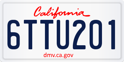 CA license plate 6TTU201