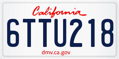 CA license plate 6TTU218